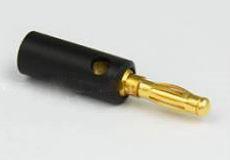 Wtyk bananowy plastykowy czarny