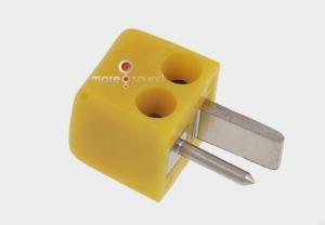 Wtyk głośnikowy skręcany 2 PIN kostka żółty