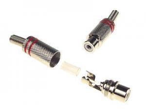 Gniazdo RCA na kabel, metalowe, perforowane
